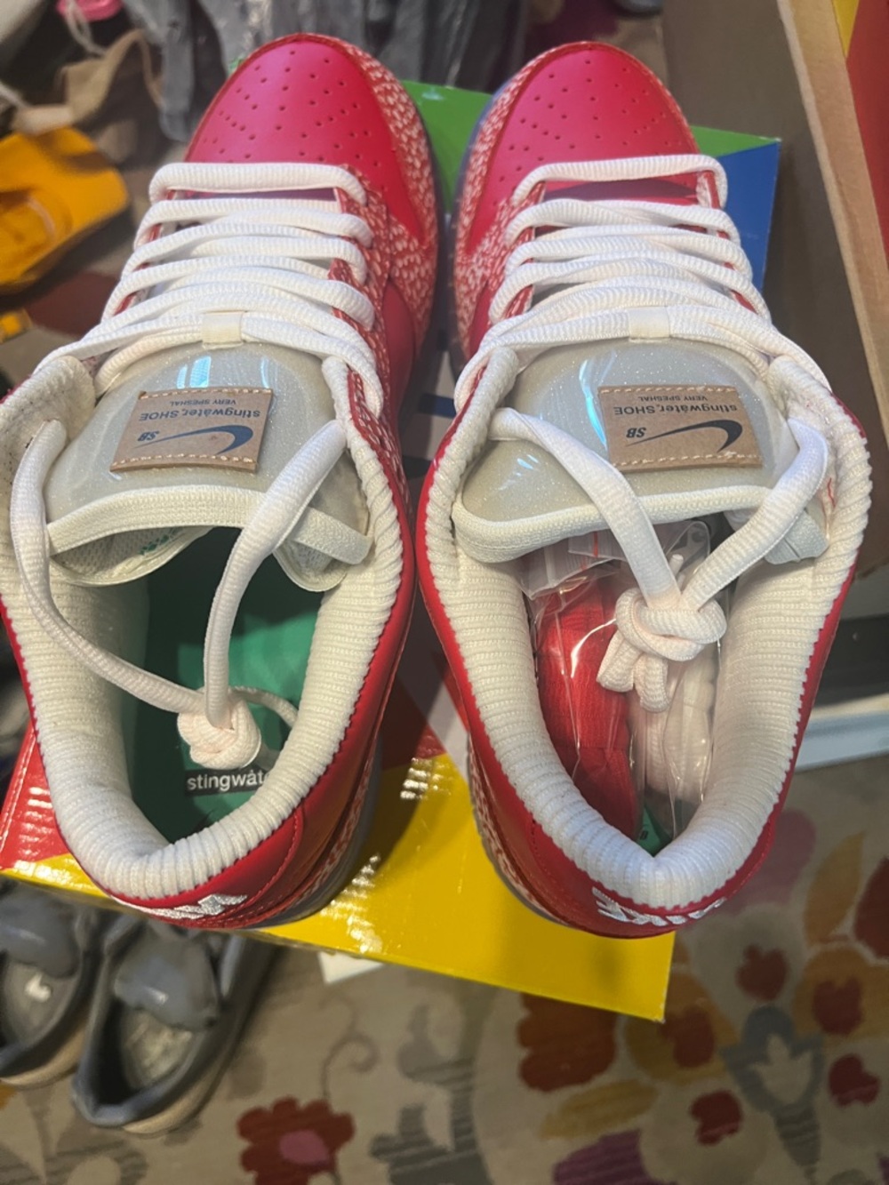 Nike SB Dunk Low OG QS Box Label - Chile Red/Clear/White brand new stingwater - Picture 4 of 6